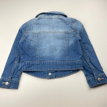 Load image into Gallery viewer, Girls H&amp;T, blue stretch denim jacket, FUC, size 3,  