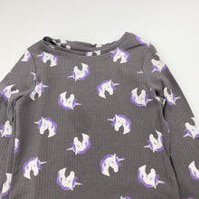 Load image into Gallery viewer, Girls KID, ribbed organic cotton blend top, unicorns, FUC, size 2,  