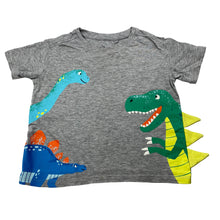 Load image into Gallery viewer, Boys Anko, grey marle tee / top, dinosaurs, FUC, size 2,  