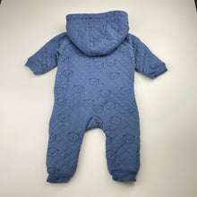 Load image into Gallery viewer, Unisex Sprout, quilted cotton hooded romper, GUC, size 00,  