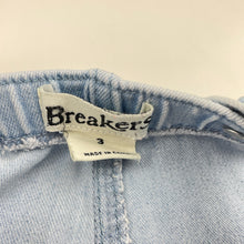 Load image into Gallery viewer, Girls Breakers, stretch denim overalls / shortalls, GUC, size 3,  