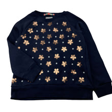 Load image into Gallery viewer, Girls Ghanda, navy fleece lined sweater / jumper, sequins, EUC, size 7-8,  