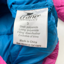 Load image into Gallery viewer, Girls Crane, Performance down/feather jacket / coat, FUC, size 3,  