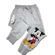 Load image into Gallery viewer, Boys Disney, Mickey Mouse fleece lined track pants, elasticated, Inside leg: 46cm, EUC, size 6,  