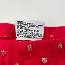 Load image into Gallery viewer, Girls Mango, red &amp; gold glitter cropped leggings, Inside leg: 36cm, GUC, size 7,  