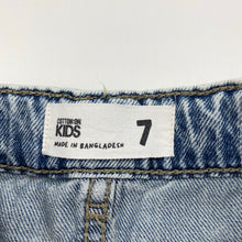Load image into Gallery viewer, Unisex Cotton On, blue denim jeans, adjustable, Inside leg: 48cm, FUC, size 7,  