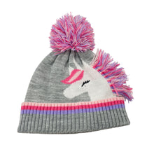 Load image into Gallery viewer, Girls Anko, knitted hat / beanie, unicorn, GUC, size 1-3,  