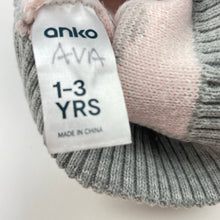 Load image into Gallery viewer, Girls Anko, knitted hat / beanie, unicorn, GUC, size 1-3,  