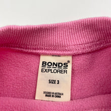Load image into Gallery viewer, Girls Bonds, EXPLORER fleece sweater / jumper, marks on cuffs, FUC, size 3,  
