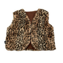 Load image into Gallery viewer, Girls Britt, vintage leopard print faux fur vest, GUC, size 3-4,  