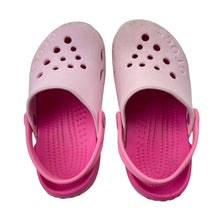 Load image into Gallery viewer, Shoes Crocs, pink clogs, scuffs on toes, FUC, size 9,  