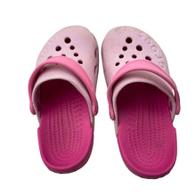Load image into Gallery viewer, Shoes Crocs, pink clogs, scuffs on toes, FUC, size 9,  