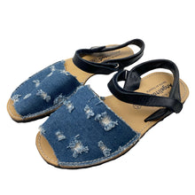 Load image into Gallery viewer, Shoes Angelitos, leather &amp; denim sandals, Made in Spain, EU 34, EUC, size 2,  