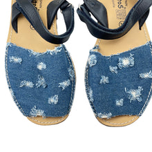 Load image into Gallery viewer, Shoes Angelitos, leather &amp; denim sandals, Made in Spain, EU 34, EUC, size 2,  