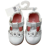 Load image into Gallery viewer, Shoes Pumpkin Patch, white leather first walker shoes, NEW, size 3,  