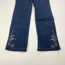 Load image into Gallery viewer, Girls Gymboree, embroidered stretch denim jeans, elasticated, Inside leg: 44.5cm, EUC, size 5,  