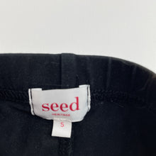 Load image into Gallery viewer, Girls Seed, black stretchy leggings, Inside leg: 43cm, GUC, size 5,  