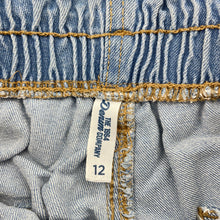 Load image into Gallery viewer, Girls 1964 Denim Co, blue stretch denim shorts, elasticated, FUC, size 12,  
