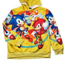 Load image into Gallery viewer, Boys J&amp;B, Sonic the Hedgehog hoodie sweater, no size, armpit to armpit: 41cm, shoulder to cuff: 48cm, EUC, size 9-10,  