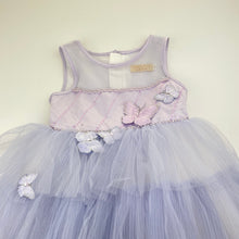 Load image into Gallery viewer, Girls BAIMATIANSHI, lined tiered tulle party dress, butterflies, FUC, size 5, L: 60cm
