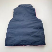 Load image into Gallery viewer, Girls Minnex, reversible pink/navy down/feather filled vest, armpit to armpit: 34cm, GUC, size 3-5,  