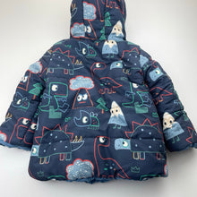 Load image into Gallery viewer, Boys reversible, puffer jacket / coat, no size, armpit to armpit: 34cm, shoulder to cuff: 31cm, GUC, size 2-3,  