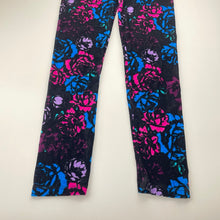 Load image into Gallery viewer, Girls Mango, floral velvet leggings, Inside leg: 59cm, EUC, size 10,  