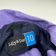 Load image into Gallery viewer, Girls Lily &amp; Dan, purple waterproof jacket / coat, small marks , FUC, size 10,  