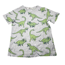 Load image into Gallery viewer, Boys H&amp;M, grey marle tee / top, dinosaurs, FUC, size 5-6,  