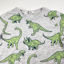 Load image into Gallery viewer, Boys H&amp;M, grey marle tee / top, dinosaurs, FUC, size 5-6,  
