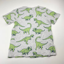 Load image into Gallery viewer, Boys H&amp;M, grey marle tee / top, dinosaurs, FUC, size 5-6,  