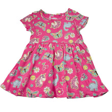 Load image into Gallery viewer, Girls Anko, cotton casual dress, unicorns &amp; dinosaurs, FUC, size 1, L: 41cm