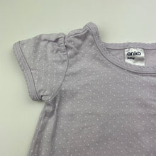 Load image into Gallery viewer, Girls Anko, lilac &amp; white spot cotton tee / top, EUC, size 00,  
