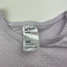 Load image into Gallery viewer, Girls Anko, lilac &amp; white spot cotton tee / top, EUC, size 00,  