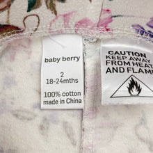 Load image into Gallery viewer, Girls Baby Berry, cotton pyjama bottoms / pants, rabbits, FUC, size 2,  