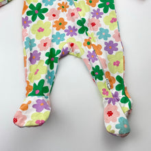 Load image into Gallery viewer, Girls Cotton On, floral stretchy zip coverall / romper, GUC, size 0000,  