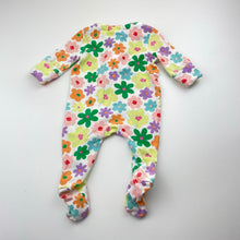 Load image into Gallery viewer, Girls Cotton On, floral stretchy zip coverall / romper, GUC, size 0000,  