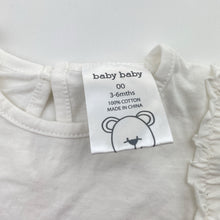 Load image into Gallery viewer, Girls Baby Baby, white cotton tee / top, EUC, size 00,  