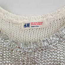 Load image into Gallery viewer, Girls H&amp;M, silver knit sweater / jumper, GUC, size 9-10,  