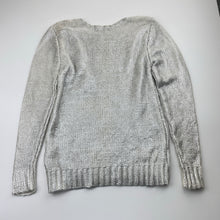 Load image into Gallery viewer, Girls H&amp;M, silver knit sweater / jumper, GUC, size 9-10,  