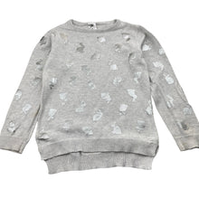 Load image into Gallery viewer, Girls H&amp;T, knitted cotton sweater / jumper, metallic rabbits, FUC, size 5,  