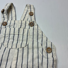 Load image into Gallery viewer, Boys Anko, striped linen / cotton overalls / shortalls, EUC, size 0000,  