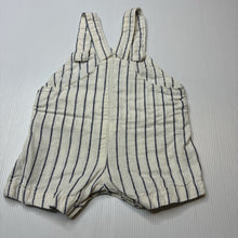 Load image into Gallery viewer, Boys Anko, striped linen / cotton overalls / shortalls, EUC, size 0000,  