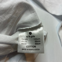 Load image into Gallery viewer, Girls Fun Spirit, white cotton long sleeve tee / top, EUC, size 7,  