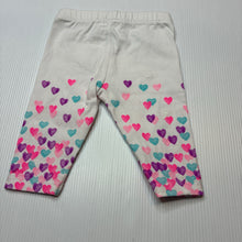 Load image into Gallery viewer, Girls Baby Berry, stretchy leggings / bottoms, hearts, GUC, size 0000,  