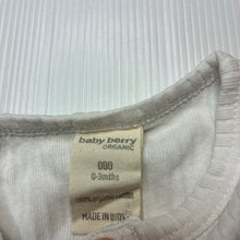 Load image into Gallery viewer, Unisex Baby Berry, ribbed organic cotton bodysuit / romper, GUC, size 000,  