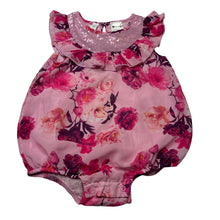 Load image into Gallery viewer, Girls Dymples, cotton lined floral bubble romper, GUC, size 1,  