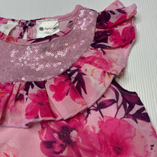 Load image into Gallery viewer, Girls Dymples, cotton lined floral bubble romper, GUC, size 1,  