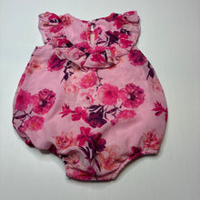 Load image into Gallery viewer, Girls Dymples, cotton lined floral bubble romper, GUC, size 1,  