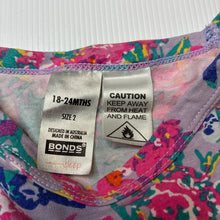 Load image into Gallery viewer, Girls Bonds, colourful long sleeve pyjama top, FUC, size 2,  